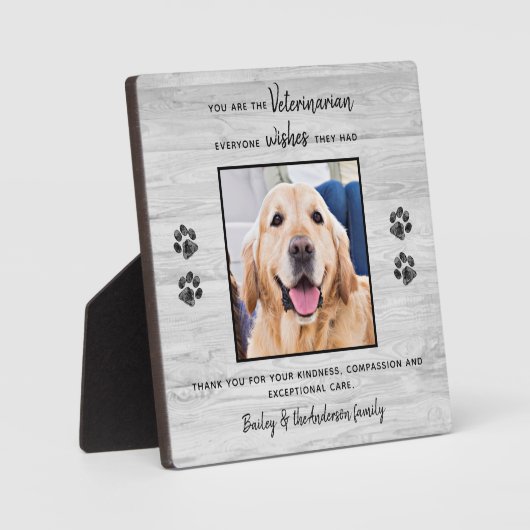 Tierärztlicher Dank Tierärztliches Foto für Hunde Fotoplatte (Vorderseite)