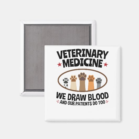 Tierärztlicher Funny Zeichne Blutquote Magnet (Vorderseite/Rückseite)