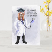 Tierärztlicher Graduate Funny Hound Dog Doktor Karte (Gelbe Blume)