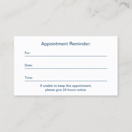 Tierärztlicher Hund Walker Pet Care Blue Ernennung Terminkarte (Rückseite)