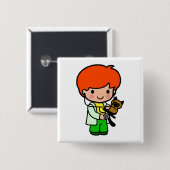 Tierärztlicher Junge Button (Vorne & Hinten)