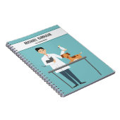 Tierärztlicher Mensch mit Tieren und benutzerdefin Notizblock (Rechte Seite)