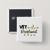 Tierärztlicher Receptionist Tierarzt Button (Vorne & Hinten)