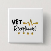 Tierärztlicher Receptionist Tierarzt Button (Vorderseite)
