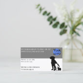 Tierärztlicher Tierarzt Paw Black Gray Block Ihr L Visitenkarte (Stehend Vorderseite)