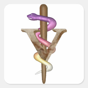 Tierärztliches Emblem Quadratischer Aufkleber