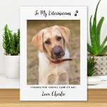Tierärztliches Personalisiertes Tier Hund Foto Dankeskarte<br><div class="desc">"Danke" an Ihren wunderbaren Tierarzt mit einer niedlichen personalisierten Haustier-Fotokarte vom Hund! "Mein Tierarzt... Danke, dass du dich um mich gekümmert hast!" Personalisieren Sie mit dem Namen und dem Lieblings-Foto des Hundes. Personalisieren Sie die Innenseite mit Ihrer speziellen Nachricht oder löschen Sie, um Handschrift. COPYRIGHT © 2020 Judy Burrows, Black...</div>