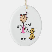Tierärztliches Strichmännchen Keramikornament (Rechts)