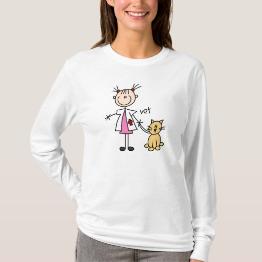 Tierärztliches Strichmännchen T-Shirt (Vorderseite)