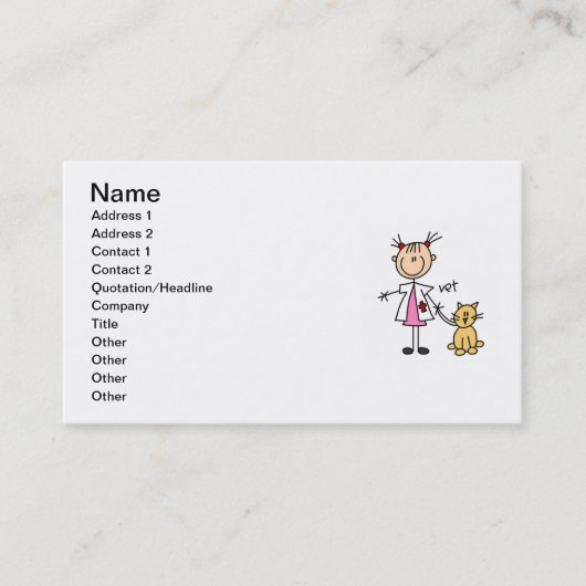 Tierärztliches Strichmännchen Visitenkarte (Vorderseite)