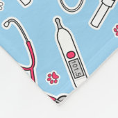 Tierärztliches/Veterinärtechniker-Muster-Blau Fleecedecke (Ecke)