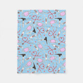 Tierärztliches/Veterinärtechniker-Muster-Blau Fleecedecke (Vorderseite)