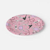 Tierärztliches/Veterinärtechniker-Muster-Rosa Pappteller (Schrägansicht)