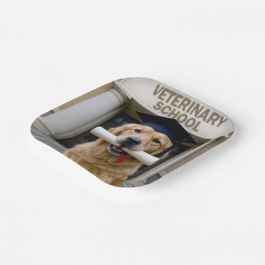 Tierarztschule Golden Retriever Pappteller (Gewinkelt)