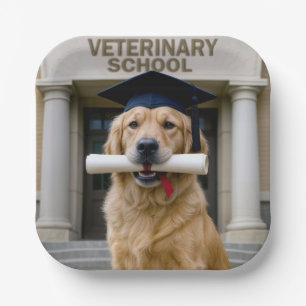 Tierarztschule Golden Retriever Pappteller