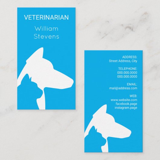 Tierarztservice-Tiere inspiriert Visitenkarte (Vorne/Hinten)