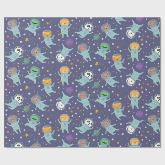 Tierastronauten Geschenkpapier (Flach)