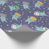 Tierastronauten Geschenkpapier (Ecke)
