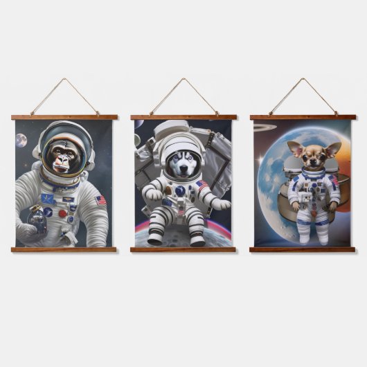 Tierastronauten haben Wandteppiche (Dreifach)