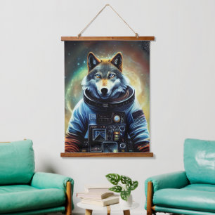 Tierastronautenspaziergang, Universum, Weltraum, W Wandteppich Mit Holzrahmen
