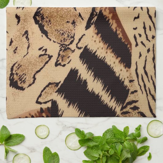 Tierausdruck Geschirrtuch (Gefaltet)