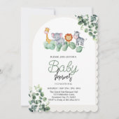 Tierbabydusche, Eukalyptus-Blume Einladung (Vorderseite)