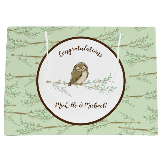 Tierbabydusche für Vögel Woodland Große Geschenktüte (Vorderseite)