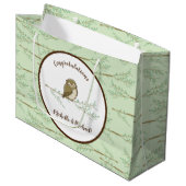 Tierbabydusche für Vögel Woodland Große Geschenktüte (Vorderseite Schrägansicht)
