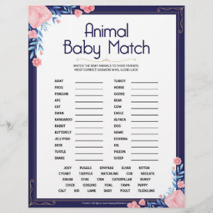 Tierbabymatte [Blumenrahmen] Briefbogen