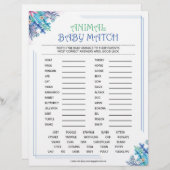 Tierbabymatte [Thema Blauer Flora] Briefbogen (Vorne/Hinten)