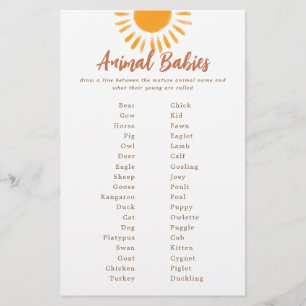 Tierbabys Matching Shower Game Briefpapier