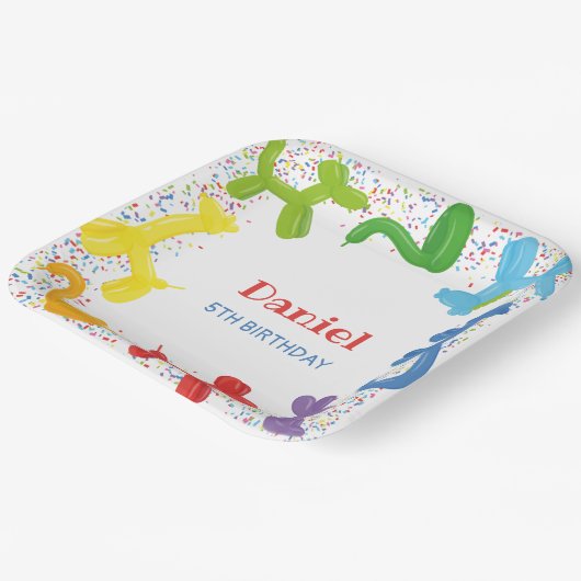 TIERBALLOONS PAPPTELLER (Gewinkelt)