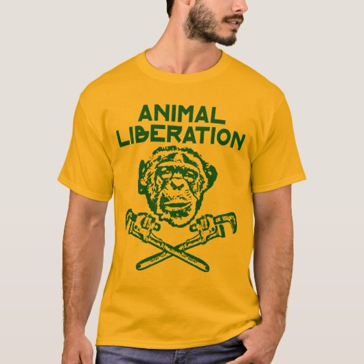 Tierbefreiungs-T - Shirt Grün (Vorderseite)