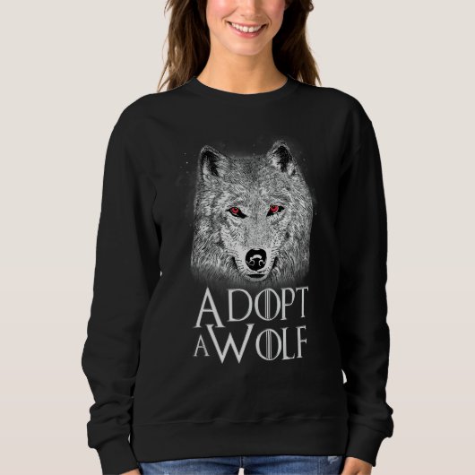 Tierbeschützer Adoptiere einen Wolf Buch Referenze Sweatshirt (Vorderseite)