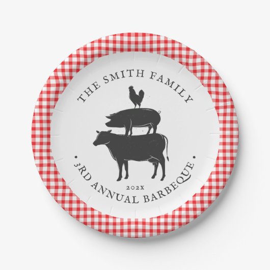 Tierbestand| Familiengrill Pappteller (Vorderseite)