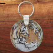 Tierbild des großen Katzenigers Schlüsselanhänger (Vorderseite)