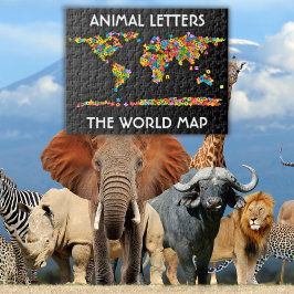Tierbriefe Weltkarte Alphabet Puzzle