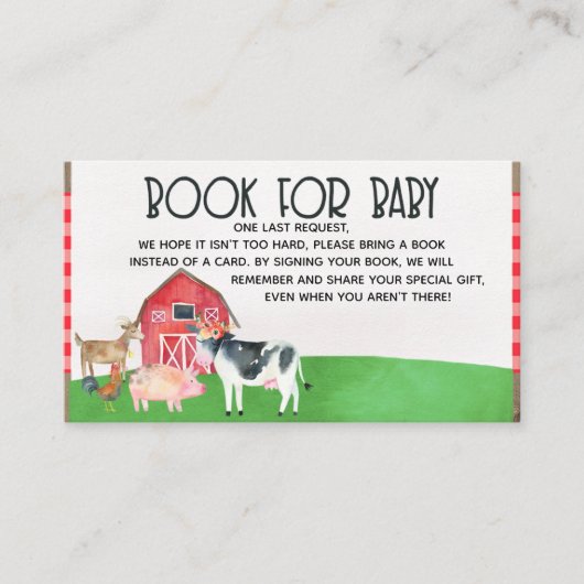 Tierbücher für Babydusche Begleitkarte (Vorderseite)