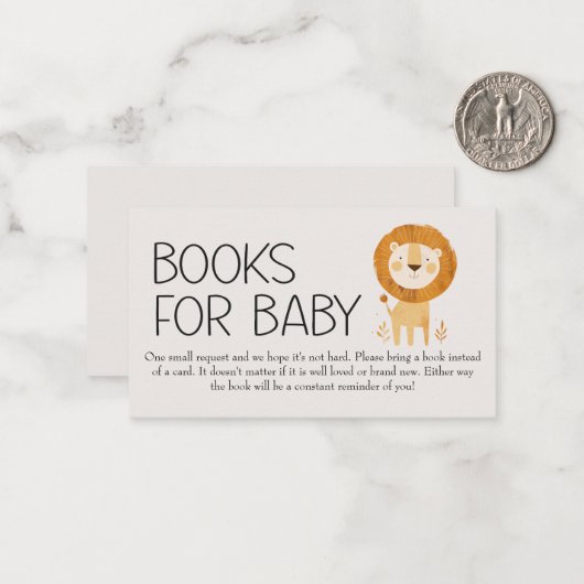 Tierbücher für das Zoo-Kinderzimmer zur Kinderdusc Mitteilungskarte (Vorderseite/Rückseite Beispiel)