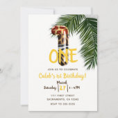 TIERBUCHSafari Dschungel EINS 1. Geburtstags-Party Einladung (Vorderseite)