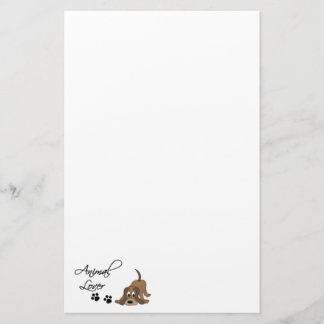 Tierc$liebhaber-Cartoon Hunde- und Tatzendrucke Briefpapier