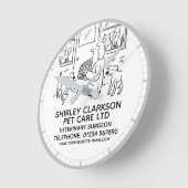 Tierchirurgie Runde Wanduhr (Winkel)