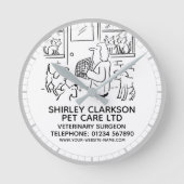 Tierchirurgie Runde Wanduhr (Vorderseite)