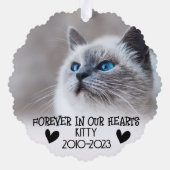 Tierdenkmäler für immer in unseren Herzen Ornament Karte (Rückseite)