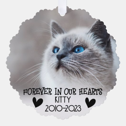 Tierdenkmäler für immer in unseren Herzen Ornament Karte (Vorderseite)