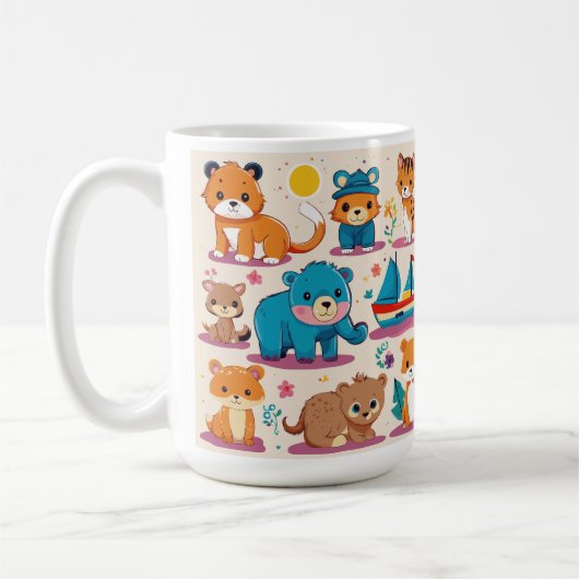 Tierdesign für spielerische Kinder Kaffeetasse (Links)