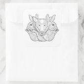 Tierdoodle der Gruppe Quadratischer Aufkleber (Tasche)