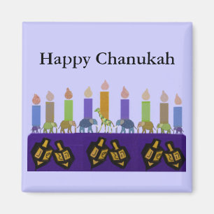 TierDreidel Hannukah Menorah Magnet