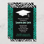 Tierdruck-aquamarines kundenspezifisches einladung (Vorne/Hinten)