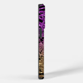 Tierdruck auf Lila und Gold-Glitzer Case-Mate iPhone Hülle (Rückseite / Rechts)